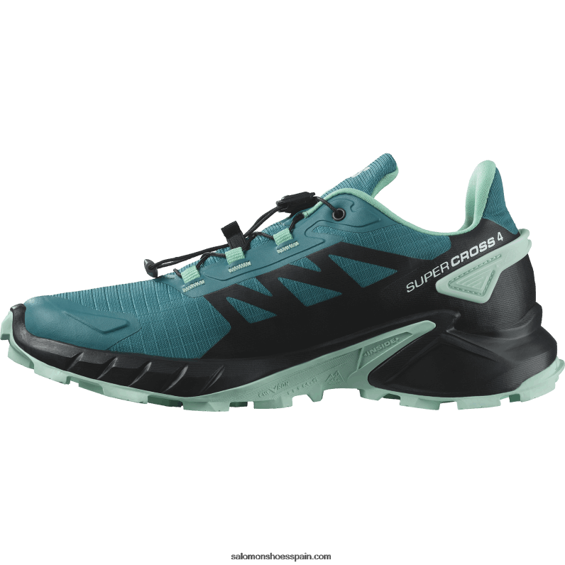 zapatillas de trail running para mujer - supercross 4 Salomon 00B0PZ1544 azul puerto/negro/yuca