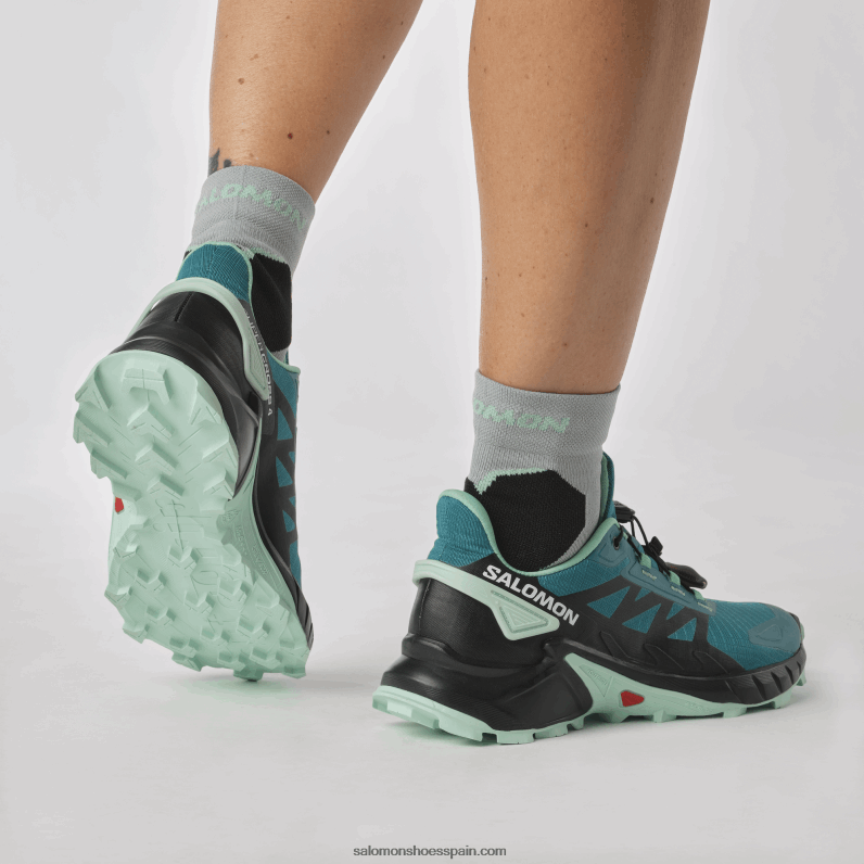 zapatillas de trail running para mujer - supercross 4 Salomon 00B0PZ1544 azul puerto/negro/yuca