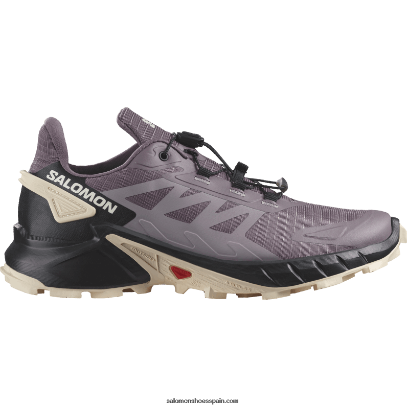 zapatillas de trail running para mujer - supercross 4 Salomon 00B0PZ1545 paisaje lunar/negro/melocotón tierno