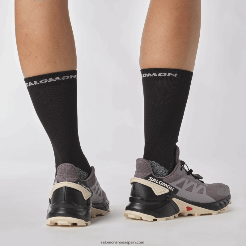 zapatillas de trail running para mujer - supercross 4 Salomon 00B0PZ1545 paisaje lunar/negro/melocotón tierno