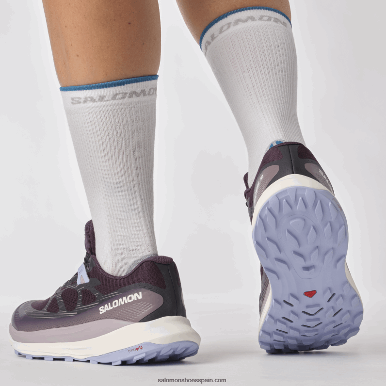 zapatillas de trail running para mujer - ultra glide 2 Salomon 00B0PZ1490 hierba mora/hielo de vainilla/serenidad