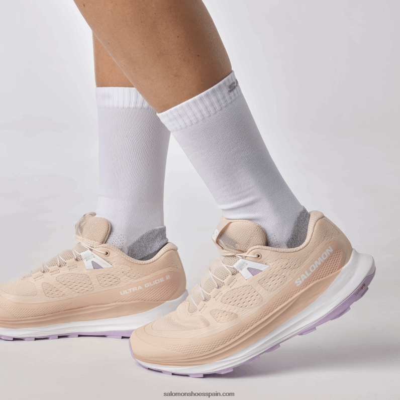 zapatillas de trail running para mujer - ultra glide 2 Salomon 00B0PZ1492 melocotón tierno/flor de orquídea/blanco