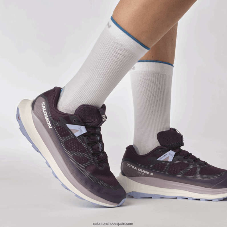 zapatillas de trail running para mujer - ultra glide 2 ancho Salomon 00B0PZ1525 hierba mora/hielo de vainilla/serenidad