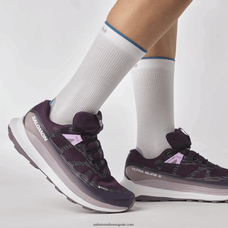 zapatillas de trail running para mujer - ultra glide 2 gore-tex Salomon 00B0PZ1520 belladona/blanco/paisaje lunar