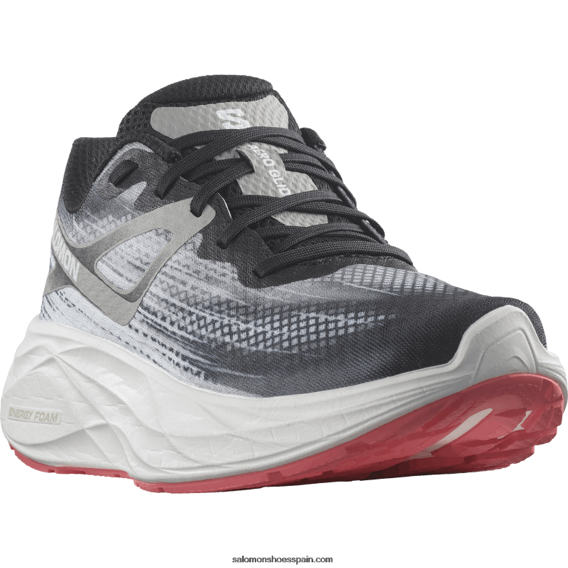 zapatillas de running para mujer - aero glide Salomon 00B0PZ1148 negro/aleación/rosa de té