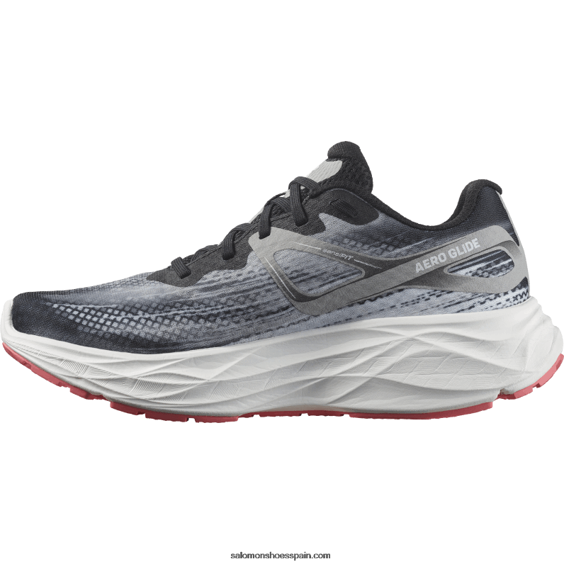 zapatillas de running para mujer - aero glide Salomon 00B0PZ1148 negro/aleación/rosa de té