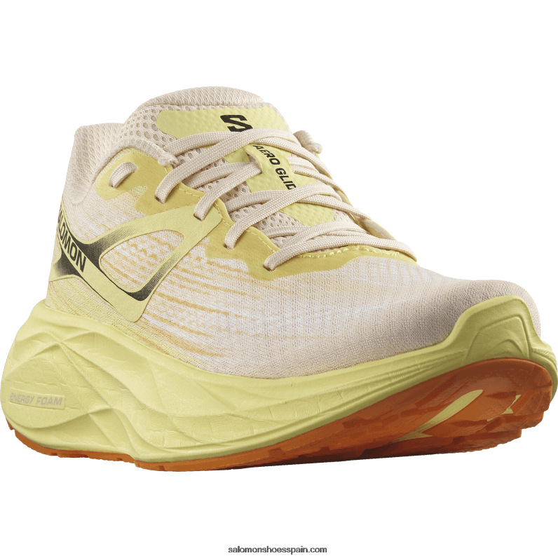 zapatillas de running para mujer - aero glide Salomon 00B0PZ1150 melocotón tierno/iris amarillo/blanco
