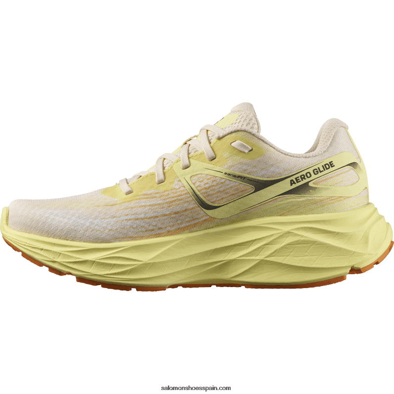 zapatillas de running para mujer - aero glide Salomon 00B0PZ1150 melocotón tierno/iris amarillo/blanco