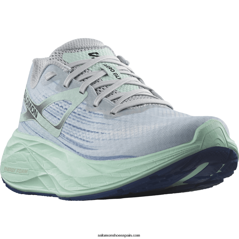 zapatillas de running para mujer - aero glide Salomon 00B0PZ1151 azul perla/yuca/clemátide azul