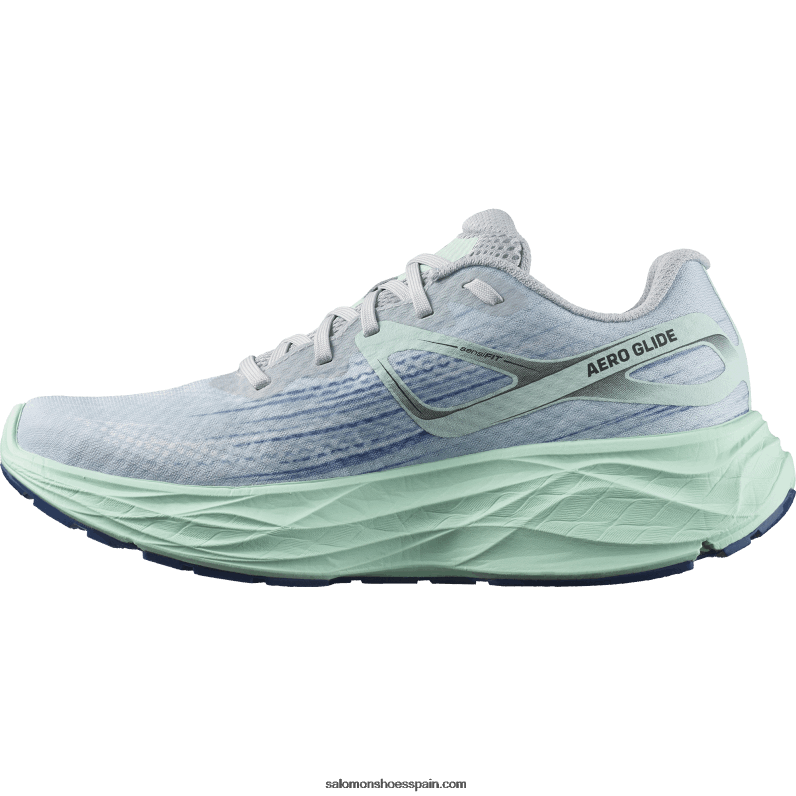 zapatillas de running para mujer - aero glide Salomon 00B0PZ1151 azul perla/yuca/clemátide azul