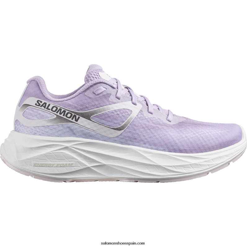 zapatillas de running para mujer - aero glide Salomon 00B0PZ1152 flor de orquídea/rosa cuna/blanco