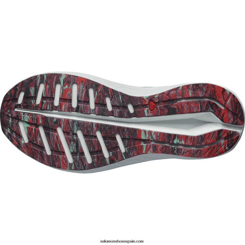 zapatillas de running para mujer - aero volt Salomon 00B0PZ752 yuca/blanco/rojo amapola