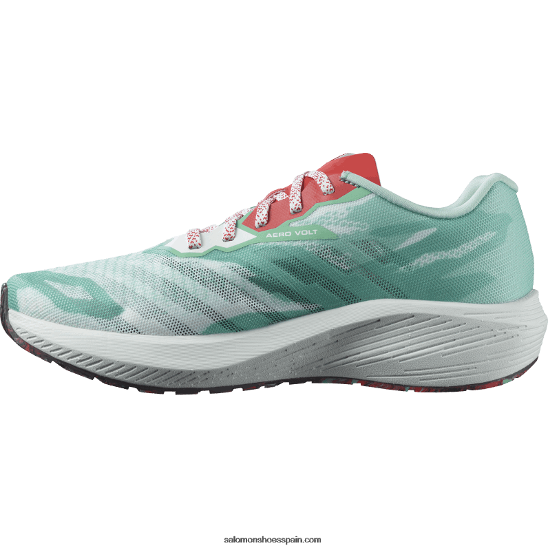 zapatillas de running para mujer - aero volt Salomon 00B0PZ752 yuca/blanco/rojo amapola