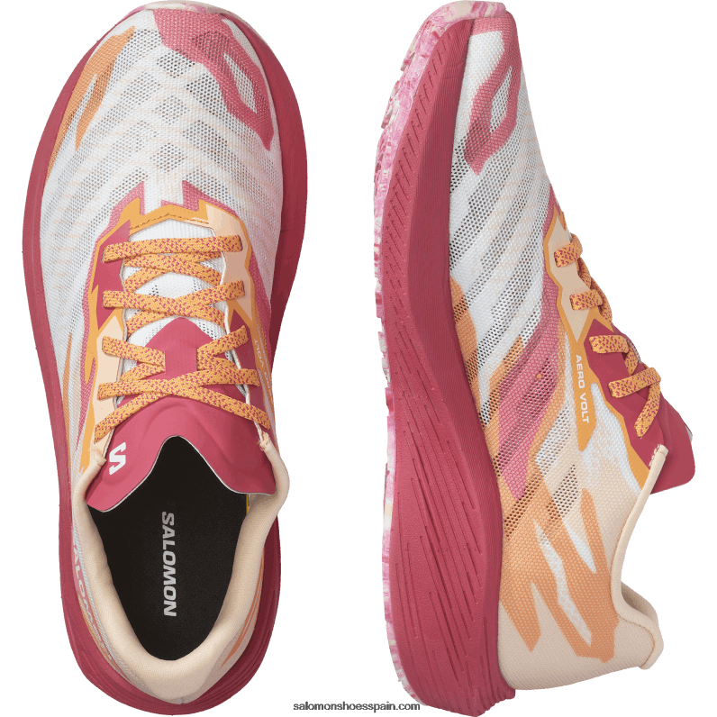 zapatillas de running para mujer - aero volt Salomon 00B0PZ753 melocotón tierno/rosa virtual/blanco