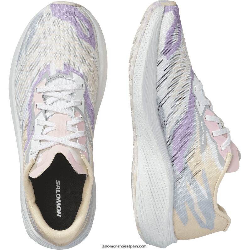 zapatillas de running para mujer - aero volt Salomon 00B0PZ754 melocotón tierno/azul perla/blanco