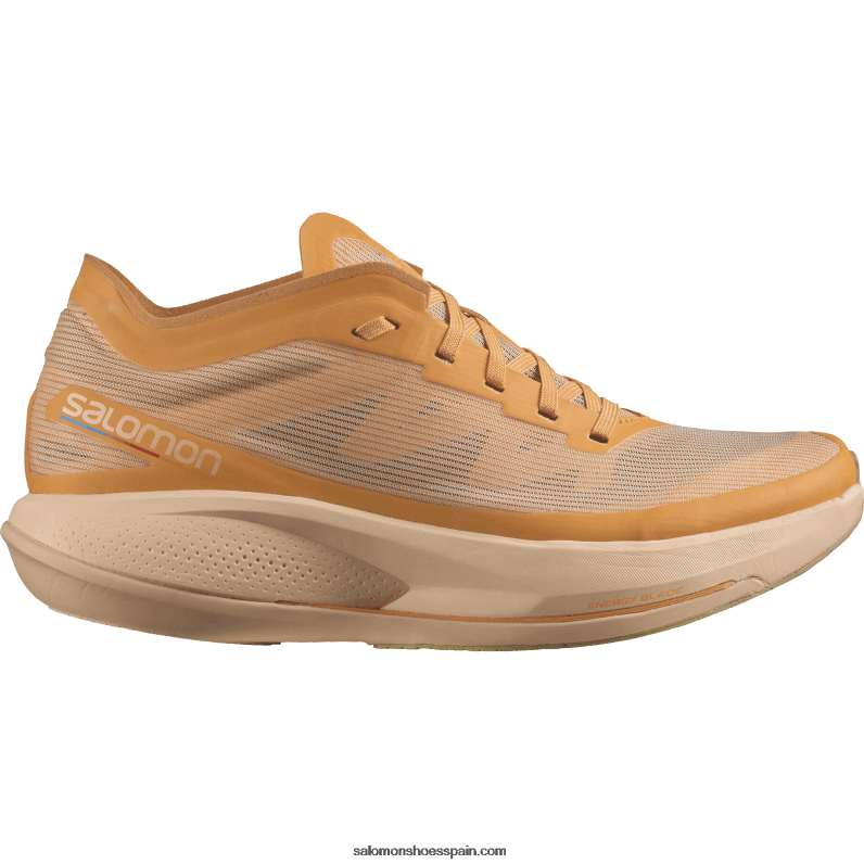 zapatillas de running para mujer - fantasma Salomon 00B0PZ742 naranja ardiente/crema de almendras/verde puerro