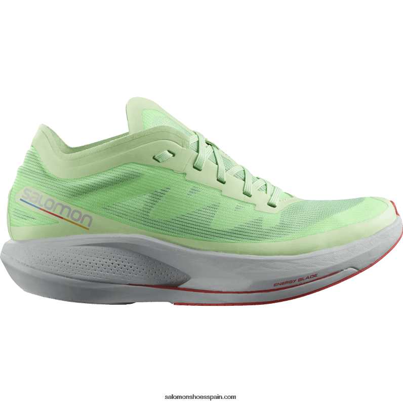 zapatillas de running para mujer - fantasma Salomon 00B0PZ744 verde pátina/azul perla/rojo amapola