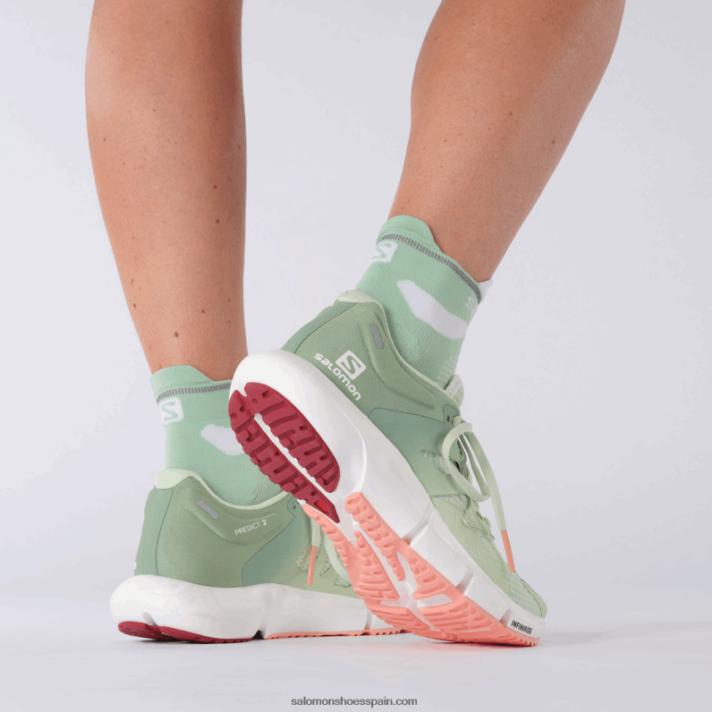 zapatillas de running para mujer - predecir 2 Salomon 00B0PZ755 aerosol/verde granito/dalia en flor