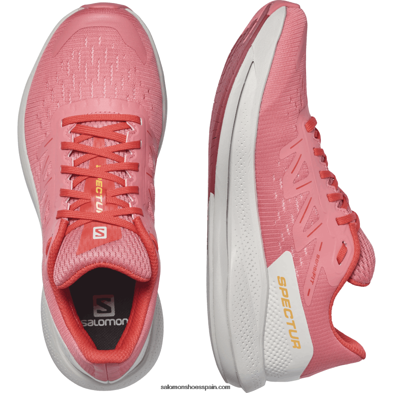 zapatillas de running para mujer - spectur Salomon 00B0PZ746 rosa de té/roca lunar/rojo amapola