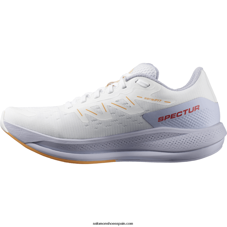 zapatillas de running para mujer - spectur Salomon 00B0PZ747 blanco/púrpura jaspeado/naranja ardiente
