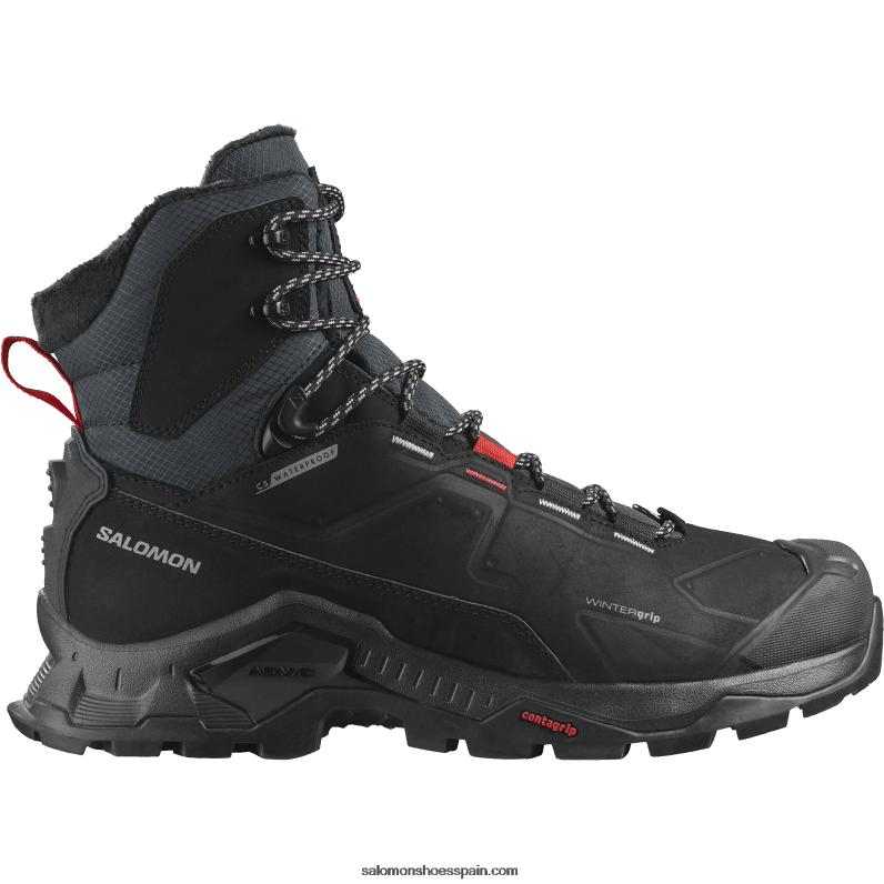 botas de invierno para mujer - quest winter thinsulate clima waterproof Salomon 00B0PZ785 negro/bayas de goji/monumento