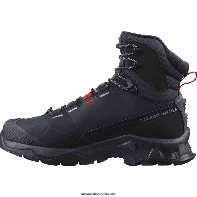 botas de invierno para mujer - quest winter thinsulate clima waterproof Salomon 00B0PZ785 negro/bayas de goji/monumento