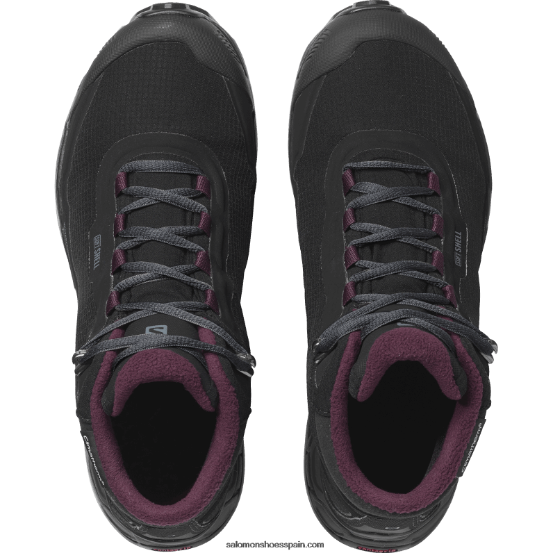 botas de invierno para mujer - refugio clima impermeable Salomon 00B0PZ782 degustación de vino negro/ébano/