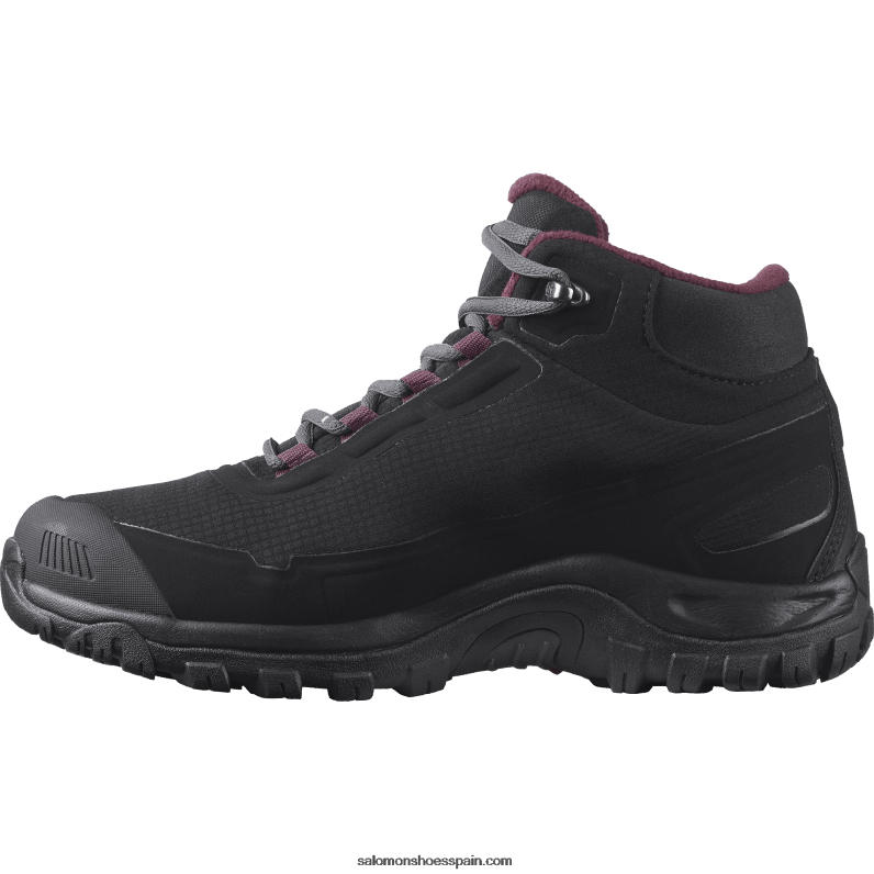 botas de invierno para mujer - refugio clima impermeable Salomon 00B0PZ782 degustación de vino negro/ébano/