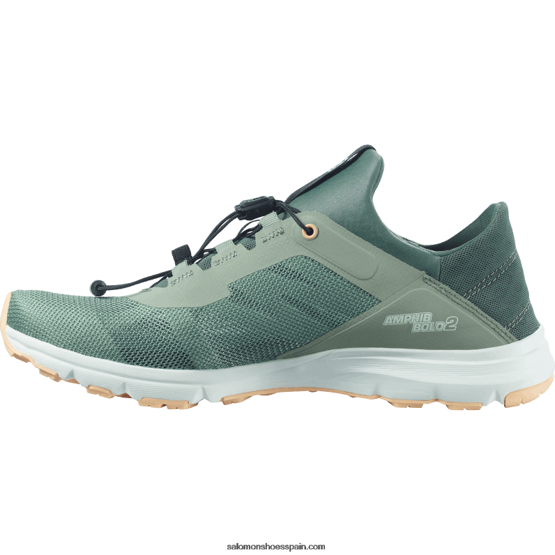 sandalias de mujer - amphib negrita 2 Salomon 00B0PZ791 verde milieu/verde balsamo/crema almendra