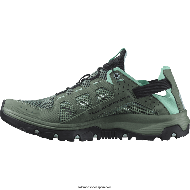 zapatos de agua para mujer - techamphibian 5 Salomon 00B0PZ787 corona de laurel/hielo ártico/azul marino