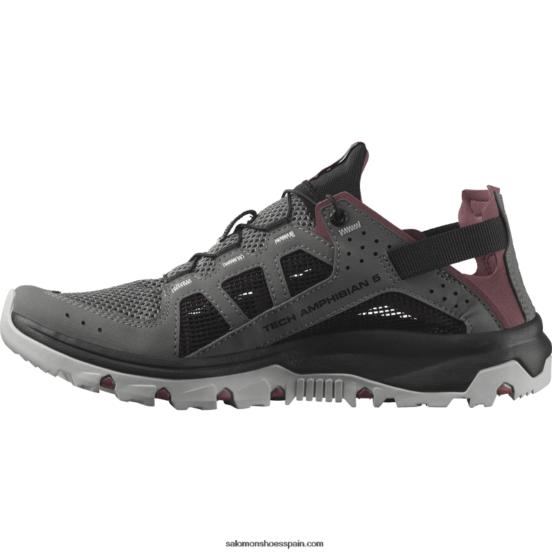 zapatos de agua para mujer - techamphibian 5 Salomon 00B0PZ788 peltre/negro/jengibre silvestre