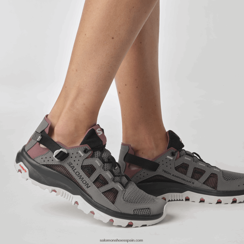 zapatos de agua para mujer - techamphibian 5 Salomon 00B0PZ788 peltre/negro/jengibre silvestre