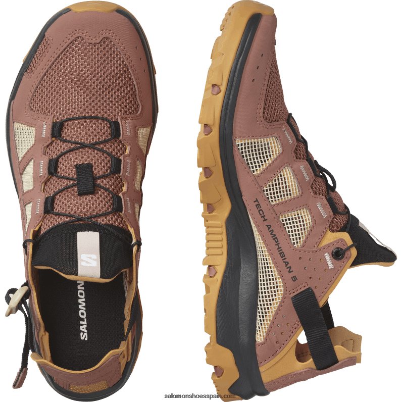 zapatos de agua para mujer - techamphibian 5 Salomon 00B0PZ789 madera de cedro/gamuza/rosa nube