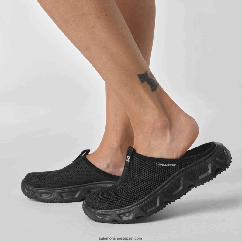 zapatos de recuperación para mujer - reelax slide 6.0 Salomon 00B0PZ1549 negro/aleación