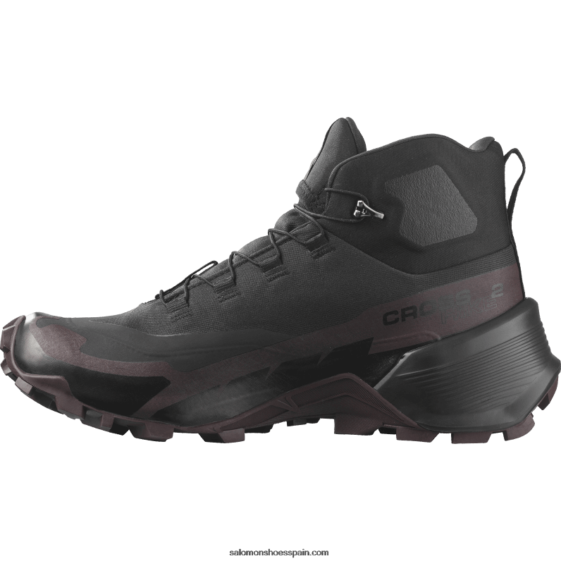 Botas de senderismo para mujer - Cross Hike 2 Mid Gore-Tex Salomon 00B0PZ735 ciruela negra/chocolate