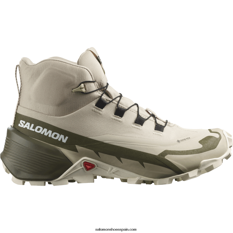 Botas de senderismo para mujer - Cross Hike 2 Mid Gore-Tex Salomon 00B0PZ736 gris pluma/oliva noche/blanco