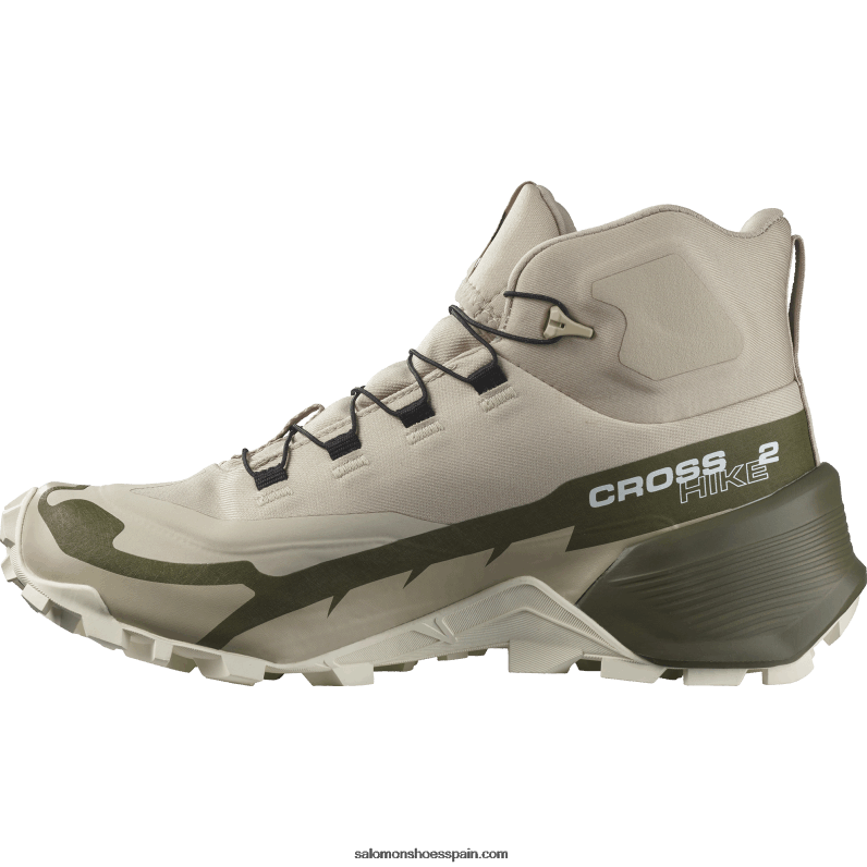 Botas de senderismo para mujer - Cross Hike 2 Mid Gore-Tex Salomon 00B0PZ736 gris pluma/oliva noche/blanco