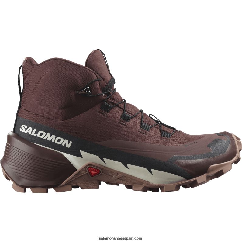 Botas de senderismo para mujer - Cross Hike 2 Mid Gore-Tex Salomon 00B0PZ738 chocolate amargo/mousse de moca/helado de vainilla
