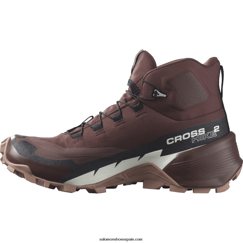Botas de senderismo para mujer - Cross Hike 2 Mid Gore-Tex Salomon 00B0PZ738 chocolate amargo/mousse de moca/helado de vainilla