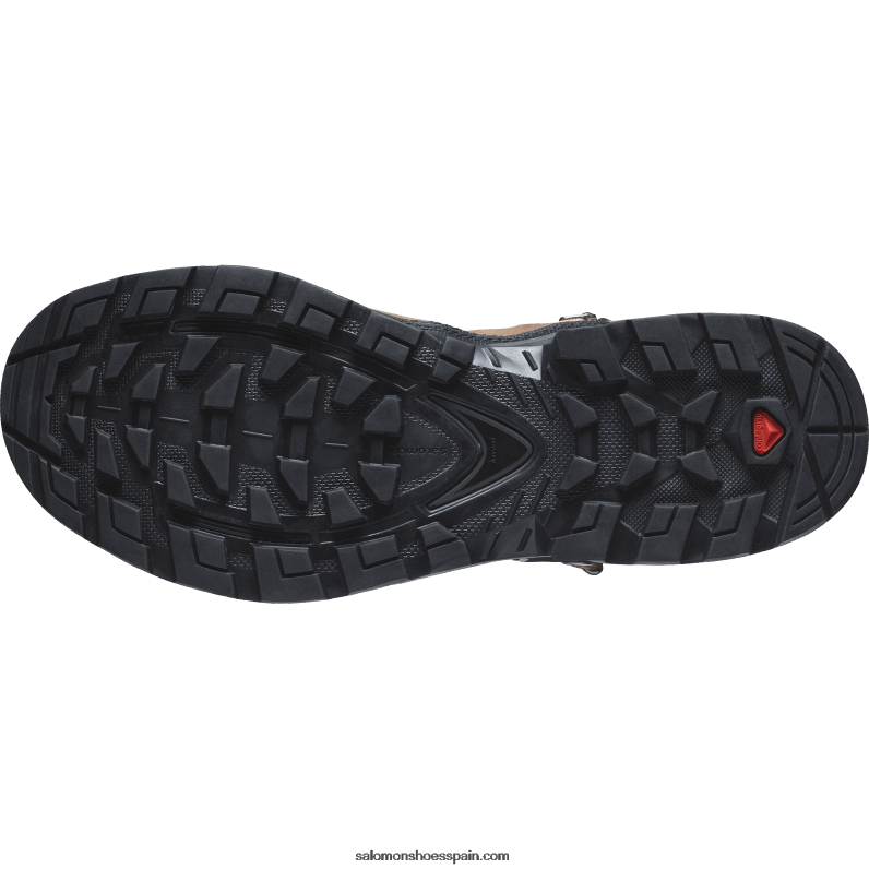 botas de montaña de cuero para mujer - elemento de búsqueda gore-tex Salomon 00B0PZ1135 mousse moka/peltre/azul marino