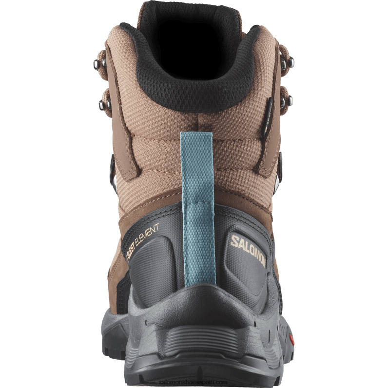 botas de montaña de cuero para mujer - elemento de búsqueda gore-tex Salomon 00B0PZ1135 mousse moka/peltre/azul marino