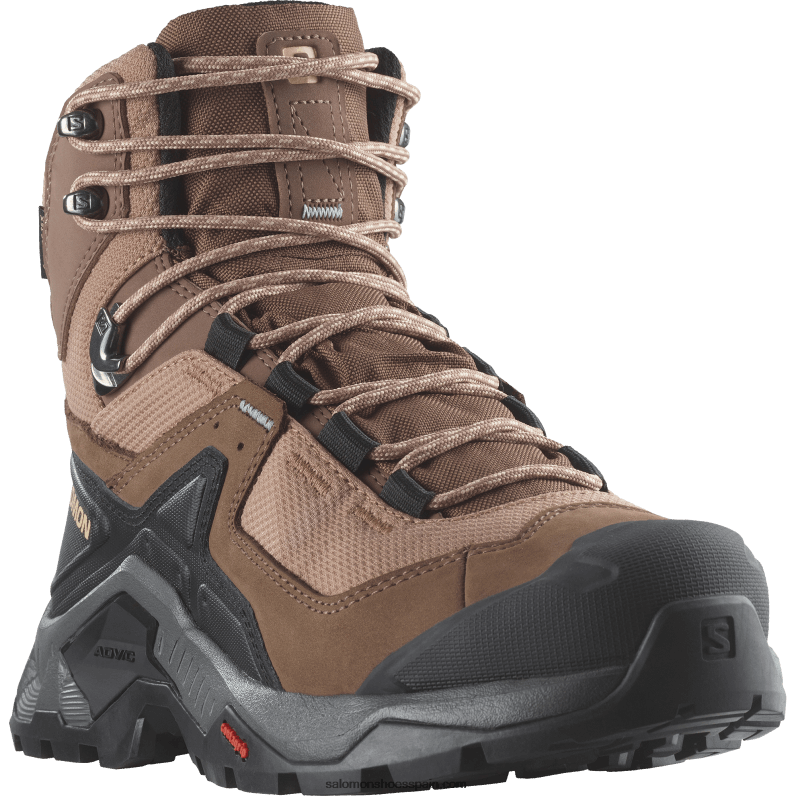 botas de montaña de cuero para mujer - elemento de búsqueda gore-tex Salomon 00B0PZ1135 mousse moka/peltre/azul marino