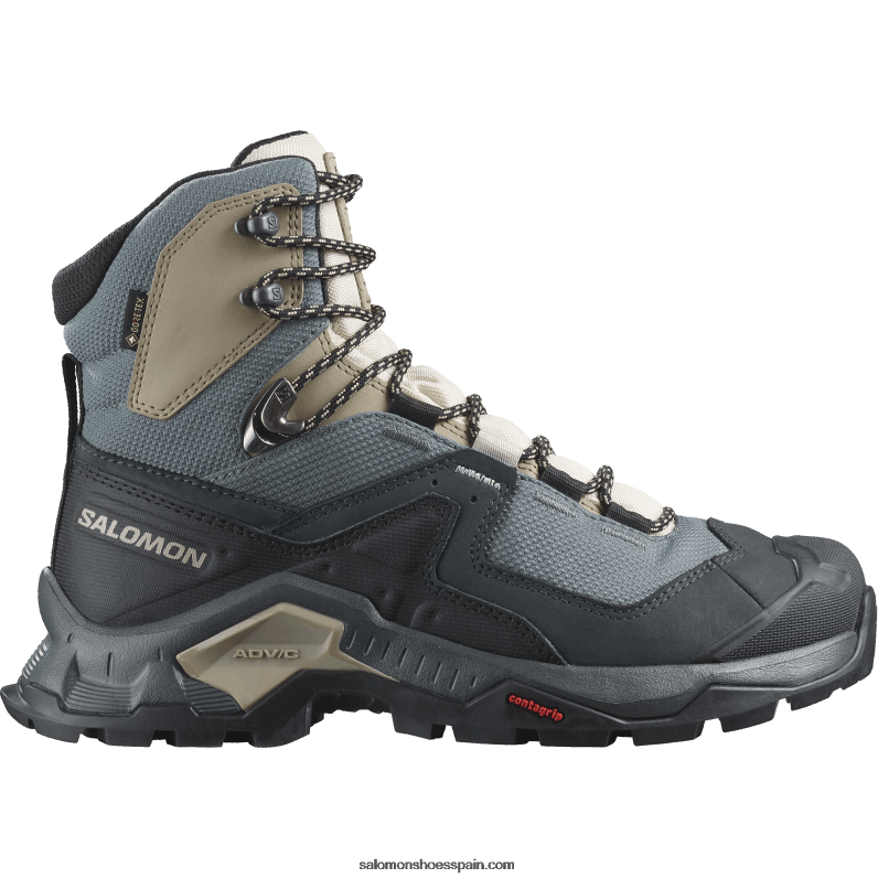 botas de montaña de cuero para mujer - elemento de búsqueda gore-tex Salomon 00B0PZ1136 ébano/día lluvioso/clima tormentoso