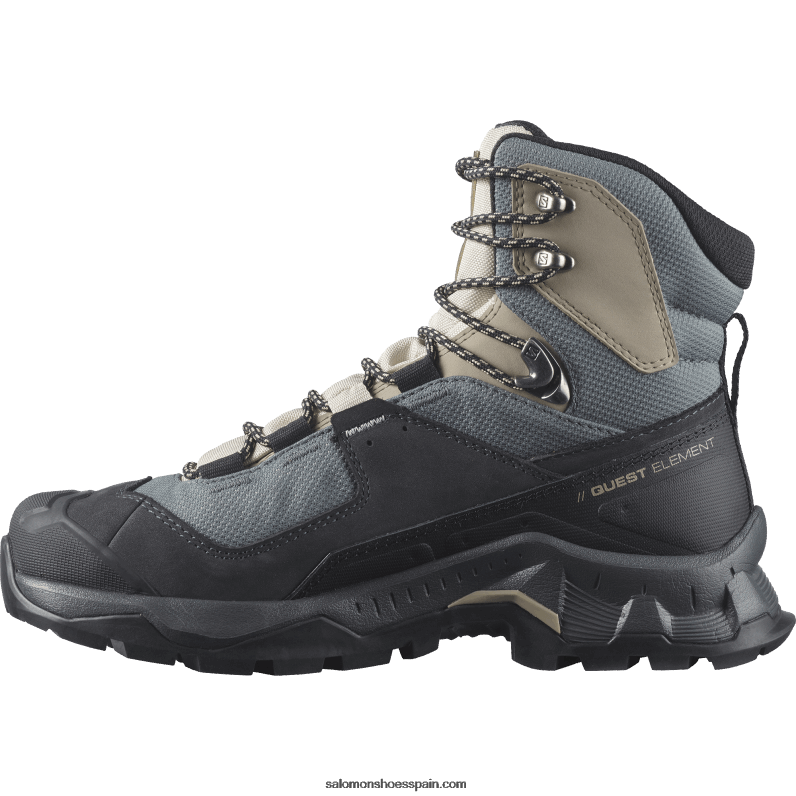 botas de montaña de cuero para mujer - elemento de búsqueda gore-tex Salomon 00B0PZ1136 ébano/día lluvioso/clima tormentoso