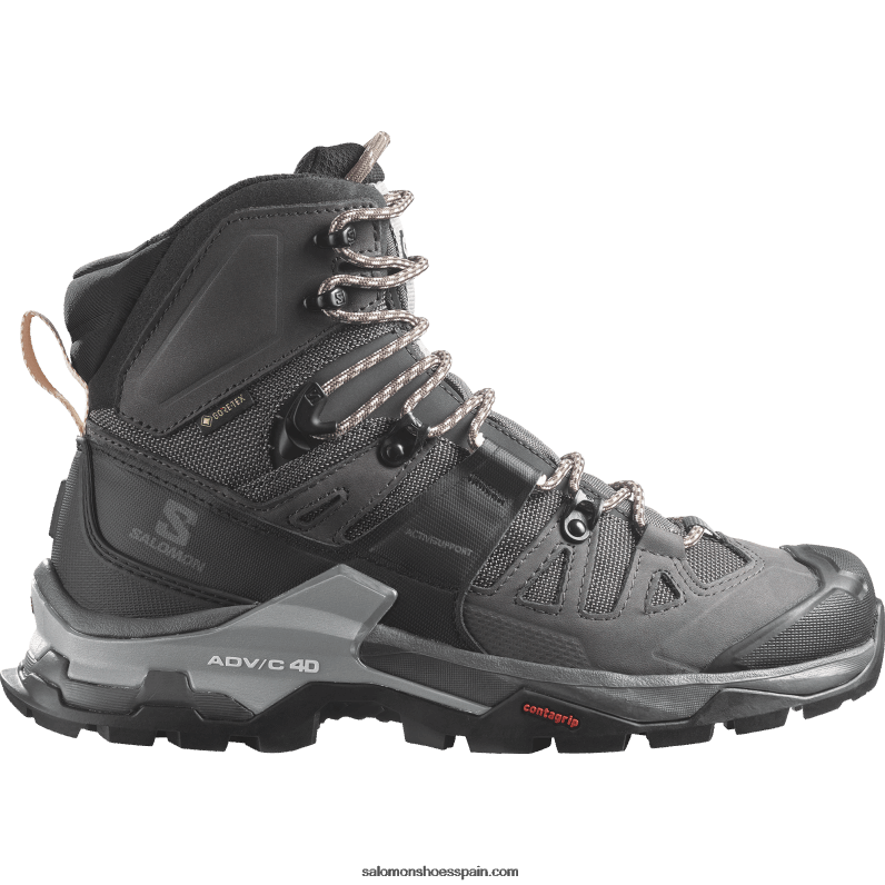 botas de montaña de cuero para mujer - quest 4 gore-tex Salomon 00B0PZ1128 imán/negro/beso de sol