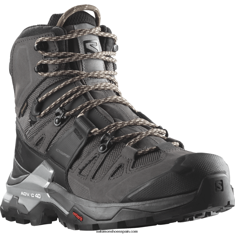 botas de montaña de cuero para mujer - quest 4 gore-tex Salomon 00B0PZ1128 imán/negro/beso de sol