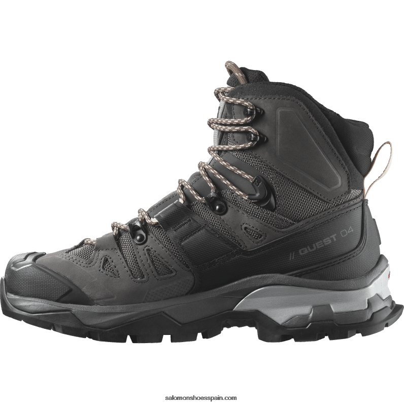 botas de montaña de cuero para mujer - quest 4 gore-tex Salomon 00B0PZ1128 imán/negro/beso de sol