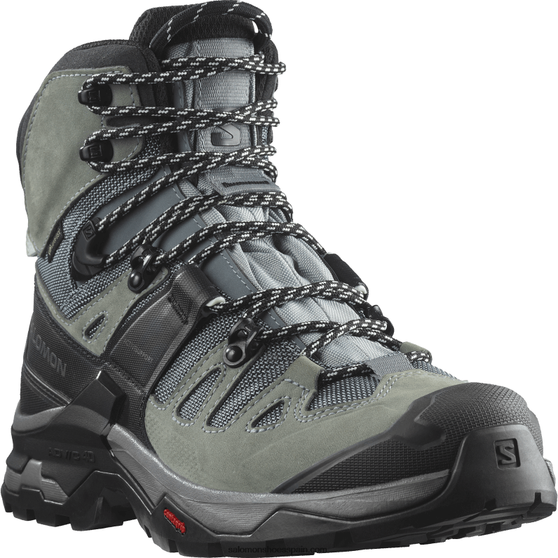 botas de montaña de cuero para mujer - quest 4 gore-tex Salomon 00B0PZ1129 pizarra/soldado/azul ópalo