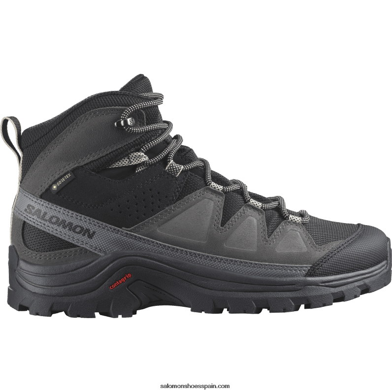 botas de montaña de cuero para mujer - quest rove gore-tex Salomon 00B0PZ1142 negro/imán/sombra silenciosa