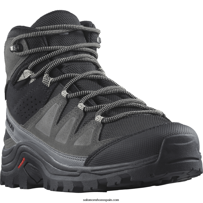 botas de montaña de cuero para mujer - quest rove gore-tex Salomon 00B0PZ1142 negro/imán/sombra silenciosa